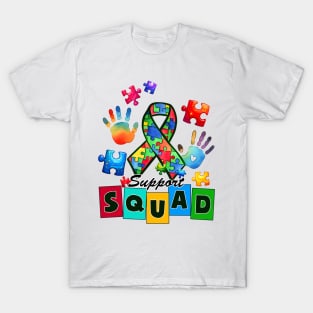 Support Squad Autism Awareness Gift for Birthday, Mother's Day, Thanksgiving, Christmas T-Shirt